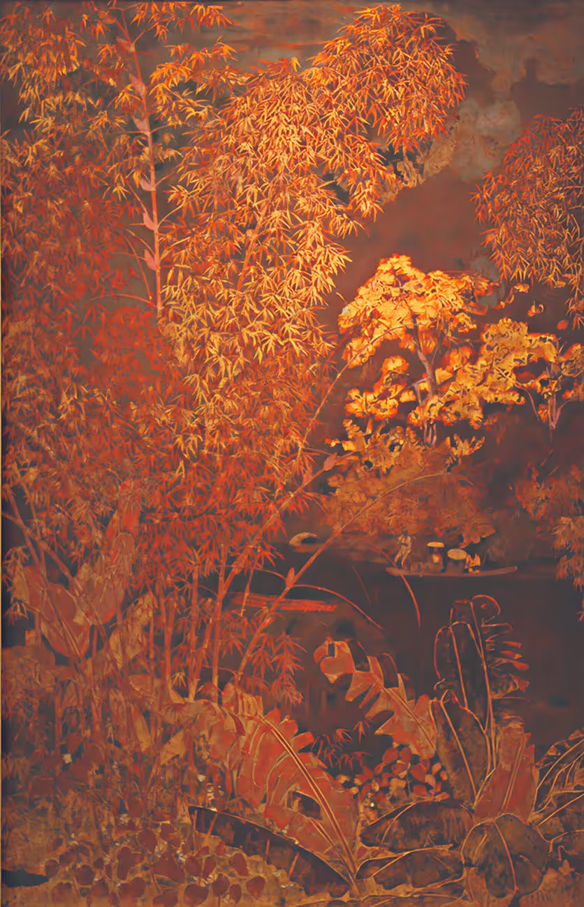“Lùm Tre Nông Thôn” painting by Artist Nguyen Gia Tri (1918-2016) in 1936